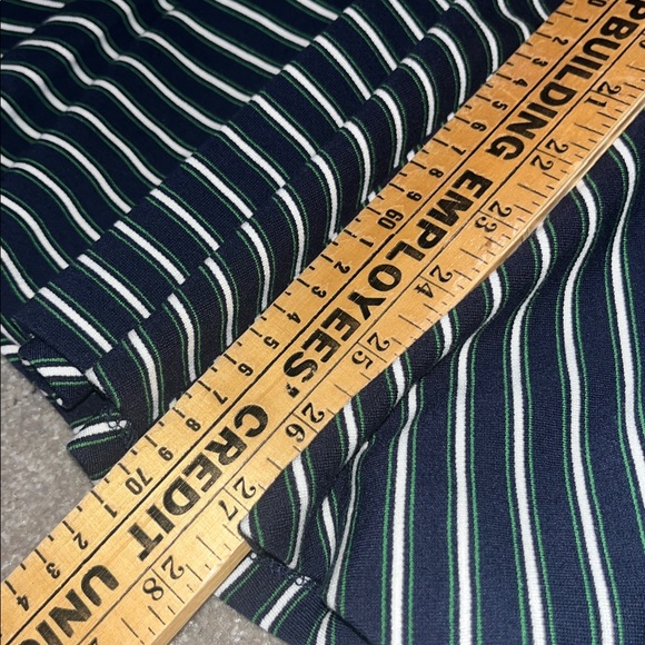 Ann Taylor Trumpet Skirt Navy Green/White Stripes Stretch Knit Women's Small - Picture 9 of 10